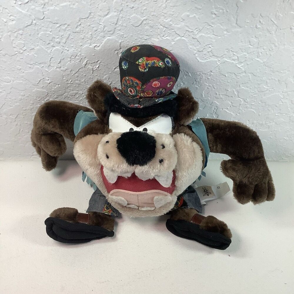 Vtg 1998 TAZ Tasmanian Devil in Hippie Peace Outfit Looney Tunes Plush 12-14”